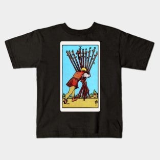 Card #31 - Ten Of Wands - Rider Waite Smith Tarot Kids T-Shirt